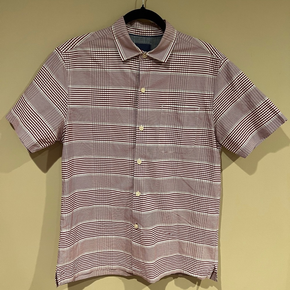 Tommy Bahama Silk Blend Short Sleeve Plaid Button Up Men’s Size Medium